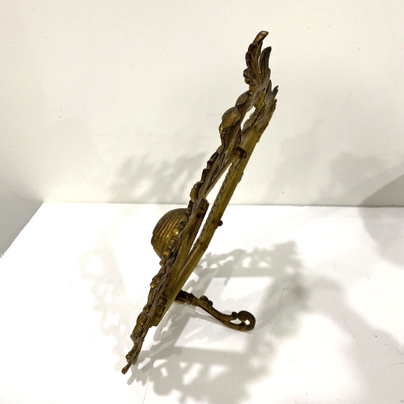 Vintage Picture Frame Cast Metal Ornate Gold Rectangle Portrait Victorian FLAW - Picture 6 of 10